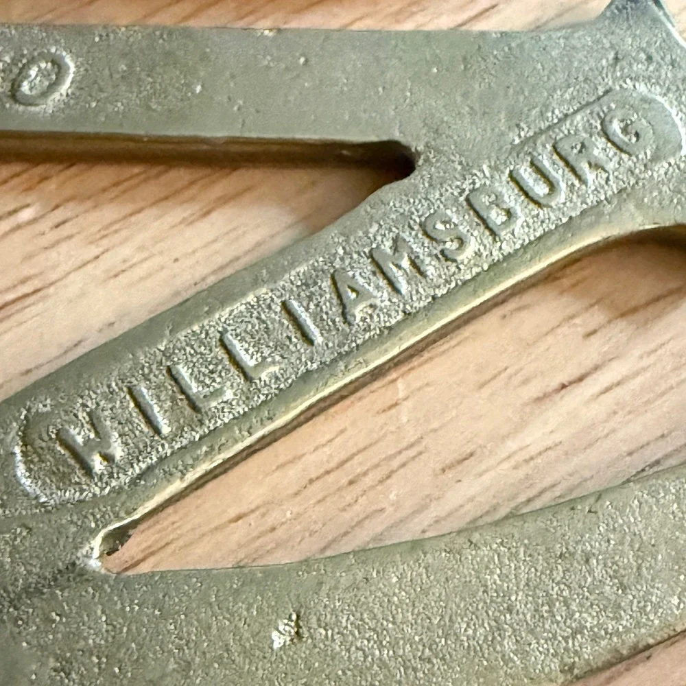 Vintage Colonial Williamsburg Brass Trivet William & Mary Cypher 1950 CW10-11